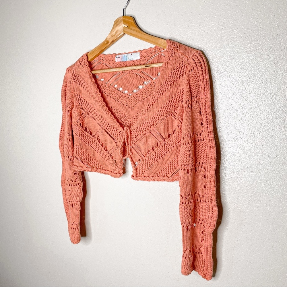Free People‎ Beach Morgan Fauxchet Cropped Y2K Sweater - Picture 4 of 8